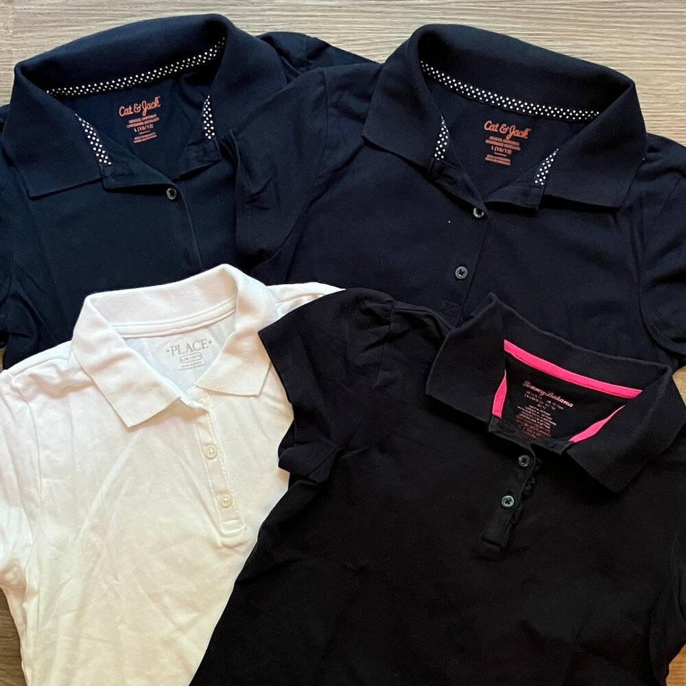 10/12 Girl Short-Sleeve Polo Uniform Shirts: Cat & Jack + Tommy Bahama + TCP